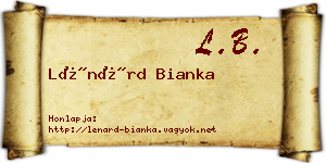 Lénárd Bianka névjegykártya