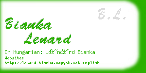 bianka lenard business card